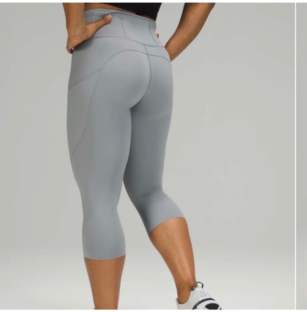 Lululemon Leggings Womens 6 Fast and Free Crop 19" *Non-Reflective Rhino Grey